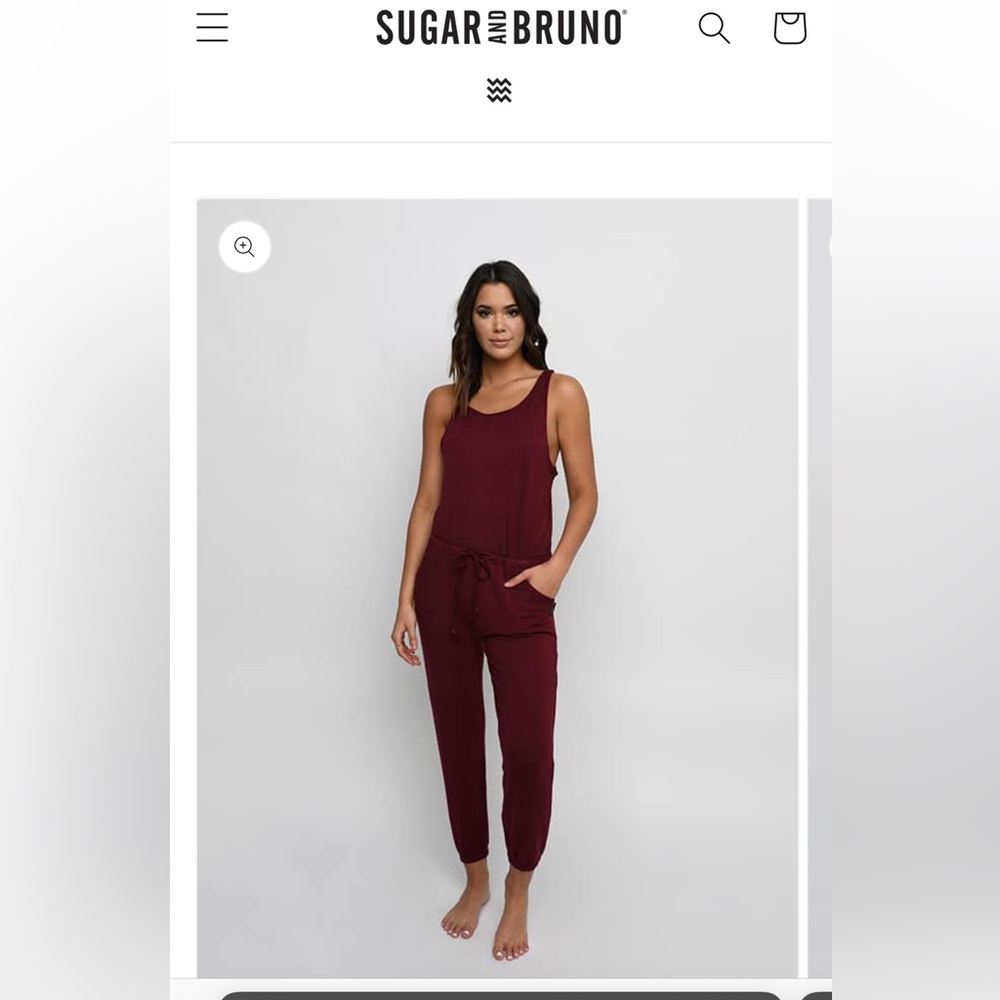 NWOT Sugar and Bruno Jumpsuit Burgundy S